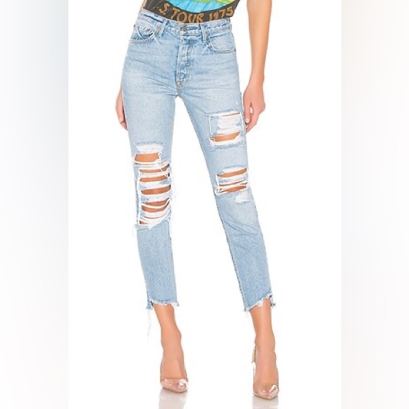 GRLFRND Karolina Guess Again Distressed Indigo Jeans 31 - Picture 2 of 9